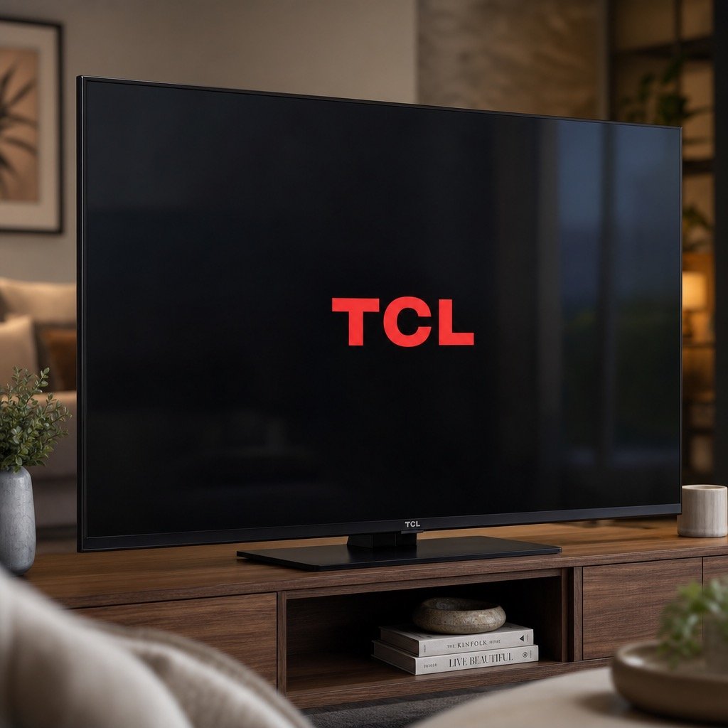 شاشة TCL تعرض شعار فقط