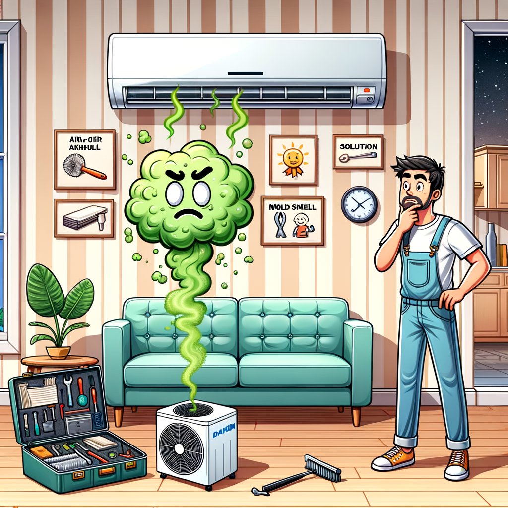 Illustration of حل مشكلة رائحة العفن في مكيف Daikin عند التشغيل بسهولة