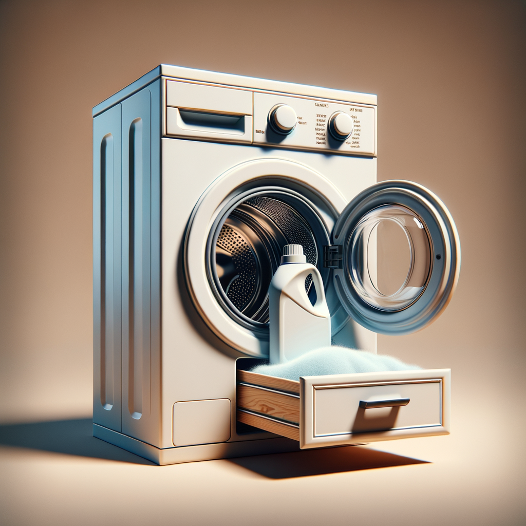 Illustration of حل مشكلة عدم صرف المنظف في غسالة Whirlpool من الدرج بفعالية