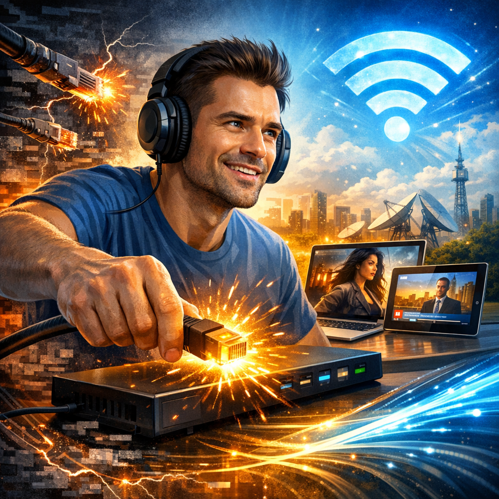 Illustration of حل نهائي لانقطاع الإنترنت عند تشغيل الفيديوهات والبث الحي ب