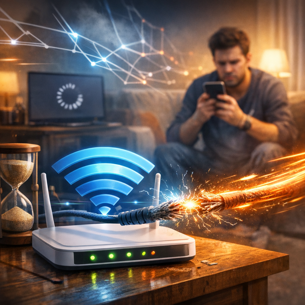 Illustration of شبكات Wi-Fi تعمل لكن الإنترنت بطيء؟ حلول سريعة وفعالة