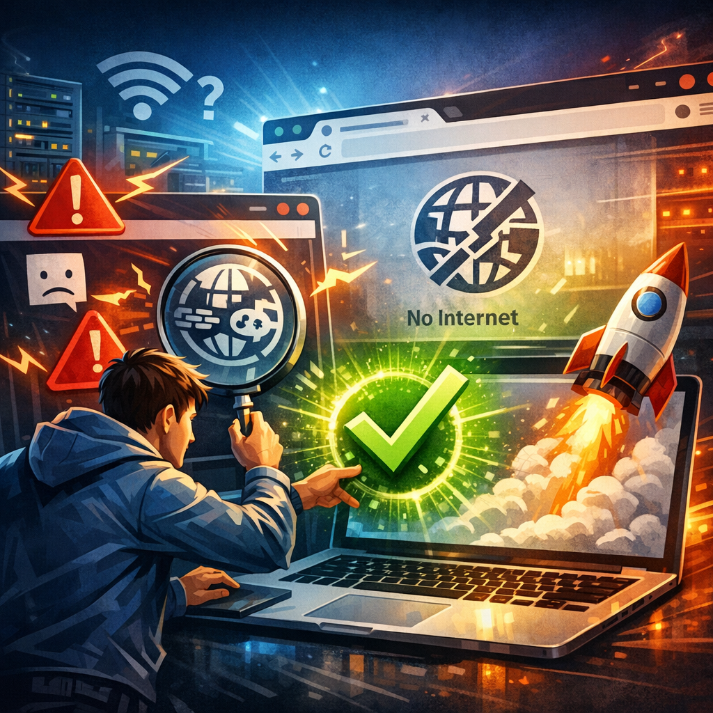 Illustration of كيفية حل مشكلة ERR_NAME_NOT_RESOLVED في المتصفح بسرعة وسهولة