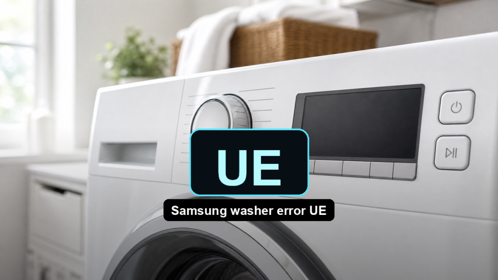 شاشة غسالة سامسونج تعرض رمز UE