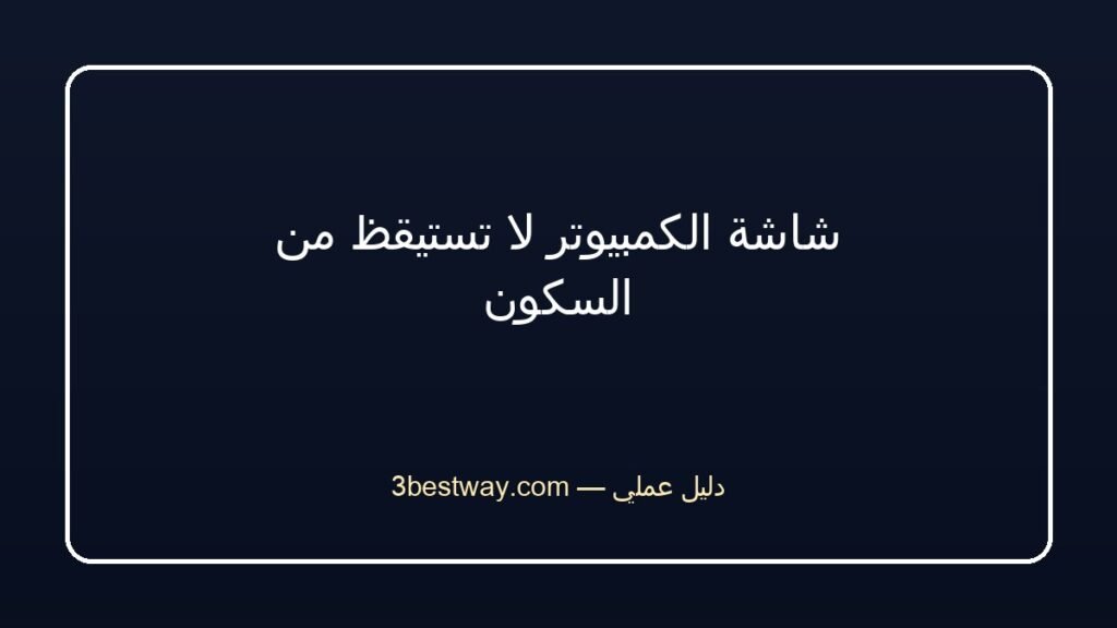 شاشة الكمبيوتر لا تستيقظ من السكون